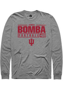 James Bomba Rally Mens Graphite Indiana Hoosiers NIL Stacked Box Tee
