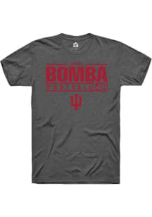 James Bomba Dark Grey Indiana Hoosiers NIL Stacked Box Short Sleeve T Shirt