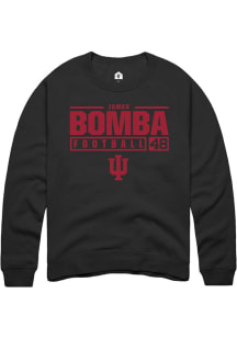 James Bomba Rally Mens Black Indiana Hoosiers NIL Stacked Box Crew Sweatshirt
