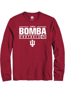 James Bomba Rally Mens Red Indiana Hoosiers NIL Stacked Box Tee