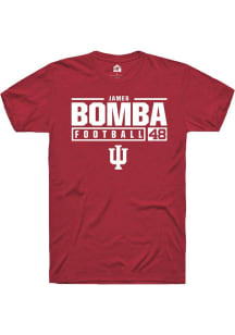 James Bomba Red Indiana Hoosiers NIL Stacked Box Short Sleeve T Shirt