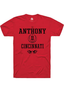 CJ Anthony  Cincinnati Bearcats Red Rally NIL Sport Icon Short Sleeve T Shirt