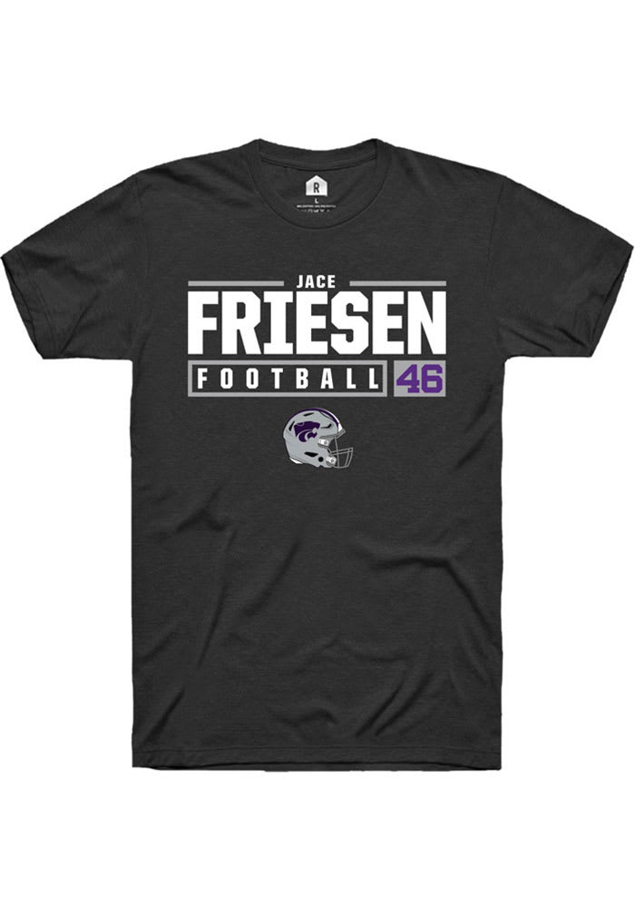 Jace Friesen K-State Wildcats Black Rally NIL Stacked Box Short Sleeve T Shirt