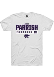 Jacob Parrish White K-State Wildcats NIL Stacked Box Short Sleeve T Shirt