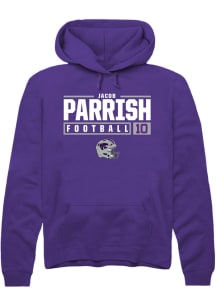 Jacob Parrish Rally Mens Purple K-State Wildcats NIL Stacked Box Hooded Sweatshirt