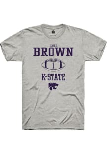 Jayce Brown  K-State Wildcats Ash Rally NIL Sport Icon Short Sleeve T Shirt