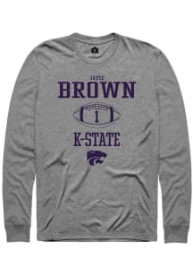 Jayce Brown  K-State Wildcats Graphite Rally NIL Sport Icon Long Sleeve T Shirt