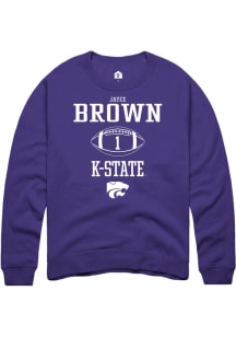 Jayce Brown  Rally K-State Wildcats Mens Purple NIL Sport Icon Long Sleeve Crew Sweatshirt