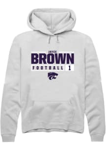 Jayce Brown  Rally K-State Wildcats Mens White NIL Stacked Box Long Sleeve Hoodie