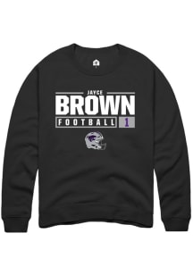 Jayce Brown  Rally K-State Wildcats Mens Black NIL Stacked Box Long Sleeve Crew Sweatshirt