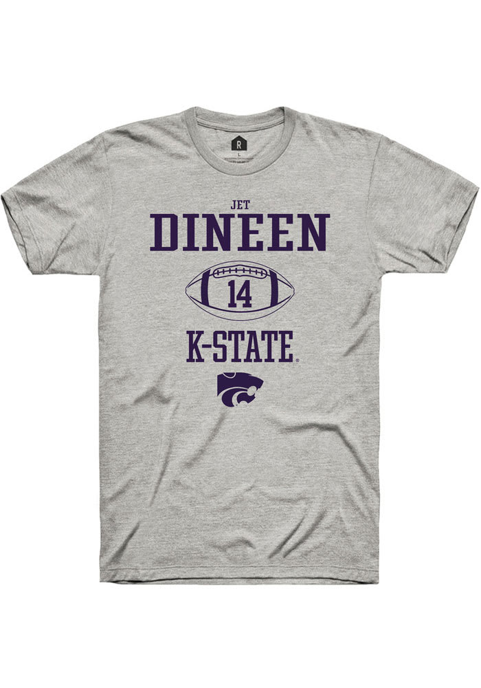 Jet Dineen K-State Wildcats Grey Rally NIL Sport Icon Short Sleeve T Shirt
