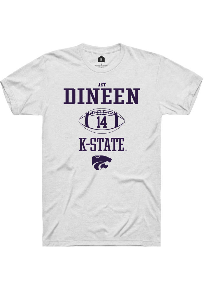 Jet Dineen K-State Wildcats White Rally NIL Sport Icon Short Sleeve T Shirt