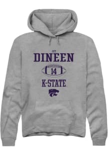 Jet Dineen Rally Mens Graphite K-State Wildcats NIL Sport Icon Hooded Sweatshirt