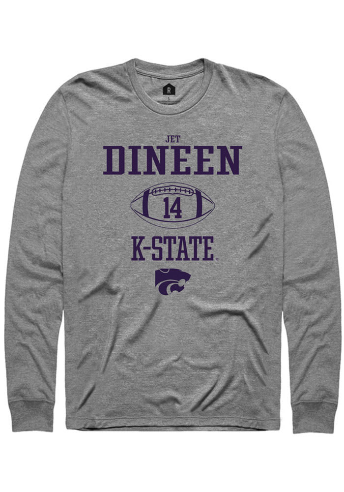 Jet Dineen K-State Wildcats Grey Rally NIL Sport Icon Long Sleeve T Shirt