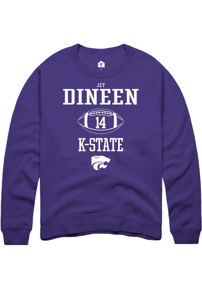 Jet Dineen Rally K-State Wildcats Mens Purple NIL Sport Icon Long Sleeve Crew Sweatshirt