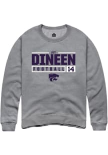 Jet Dineen Rally Mens Graphite K-State Wildcats NIL Stacked Box Crew Sweatshirt