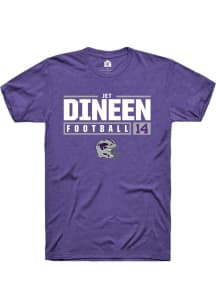 Jet Dineen Purple K-State Wildcats NIL Stacked Box Short Sleeve T Shirt