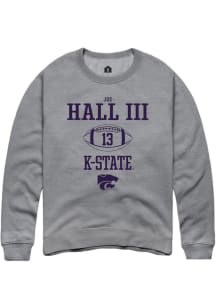 Joe Hall III Rally Mens Graphite K-State Wildcats NIL Sport Icon Crew Sweatshirt