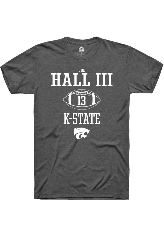 Joe Hall III K-State Wildcats Grey Rally NIL Sport Icon Short Sleeve T Shirt