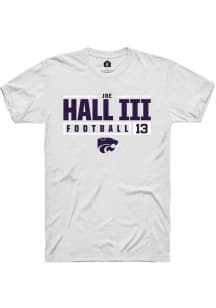 Joe Hall III White K-State Wildcats NIL Stacked Box Short Sleeve T Shirt