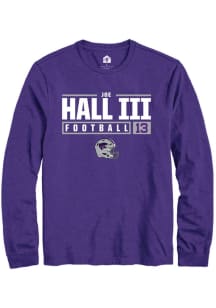 Joe Hall III Rally Mens Purple K-State Wildcats NIL Stacked Box Tee