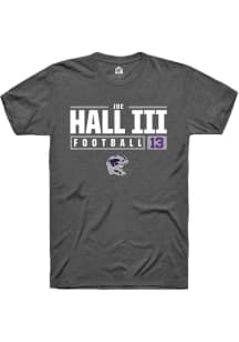 Joe Hall III Dark Grey K-State Wildcats NIL Stacked Box Short Sleeve T Shirt