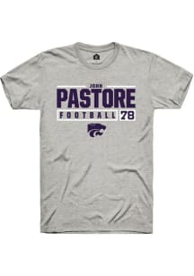 John Pastore Ash K-State Wildcats NIL Stacked Box Short Sleeve T Shirt