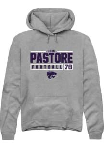 John Pastore Rally Mens Graphite K-State Wildcats NIL Stacked Box Hooded Sweatshirt