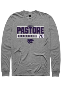 John Pastore Rally Mens Graphite K-State Wildcats NIL Stacked Box Tee