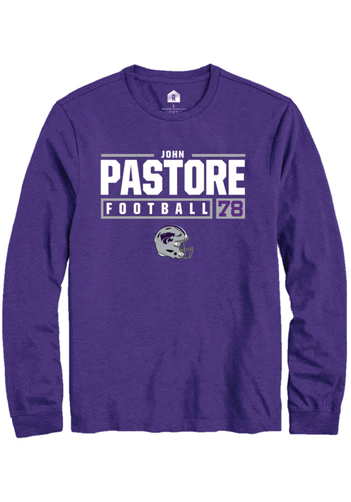 John Pastore K-State Wildcats Purple Rally NIL Stacked Box Long Sleeve T Shirt
