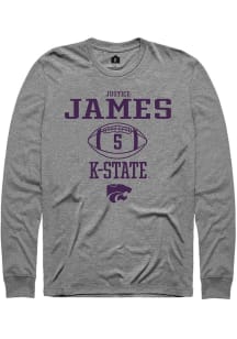 Justice James Rally Mens Graphite K-State Wildcats NIL Sport Icon Tee