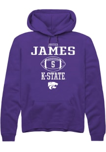 Justice James Rally Mens Purple K-State Wildcats NIL Sport Icon Hooded Sweatshirt