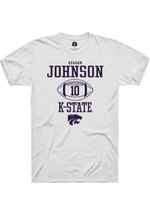 Keagan Johnson White K-State Wildcats NIL Sport Icon Short Sleeve T Shirt