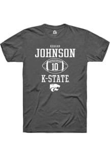 Keagan Johnson Dark Grey K-State Wildcats NIL Sport Icon Short Sleeve T Shirt