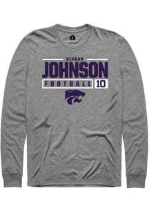 Keagan Johnson Rally Mens Graphite K-State Wildcats NIL Stacked Box Tee