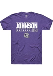 Keagan Johnson Purple K-State Wildcats NIL Stacked Box Short Sleeve T Shirt