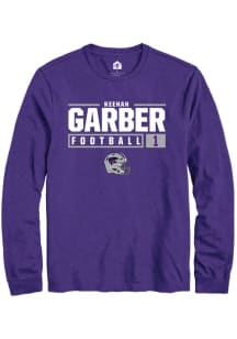 Keenan Garber Rally Mens Purple K-State Wildcats NIL Stacked Box Tee