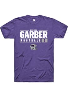 Keenan Garber Purple K-State Wildcats NIL Stacked Box Short Sleeve T Shirt