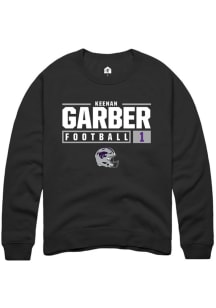 Keenan Garber Rally Mens Black K-State Wildcats NIL Stacked Box Crew Sweatshirt