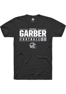 Keenan Garber Black K-State Wildcats NIL Stacked Box Short Sleeve T Shirt