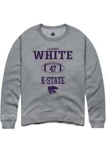 La’James White Rally Mens Graphite K-State Wildcats NIL Sport Icon Crew Sweatshirt