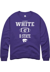 La’James White Rally Mens Purple K-State Wildcats NIL Sport Icon Crew Sweatshirt