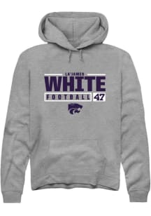 La’James White Rally Mens Graphite K-State Wildcats NIL Stacked Box Hooded Sweatshirt