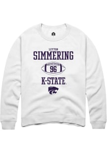 Leyton Simmering Rally Mens White K-State Wildcats NIL Sport Icon Crew Sweatshirt