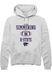 Leyton Simmering Rally Mens White K-State Wildcats NIL Sport Icon Hooded Sweatshirt