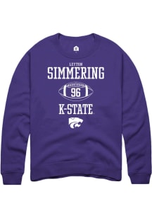 Leyton Simmering Rally Mens Purple K-State Wildcats NIL Sport Icon Crew Sweatshirt