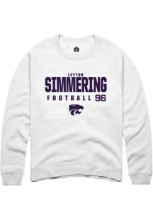 Leyton Simmering Rally Mens White K-State Wildcats NIL Stacked Box Crew Sweatshirt