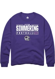 Leyton Simmering Rally Mens Purple K-State Wildcats NIL Stacked Box Crew Sweatshirt