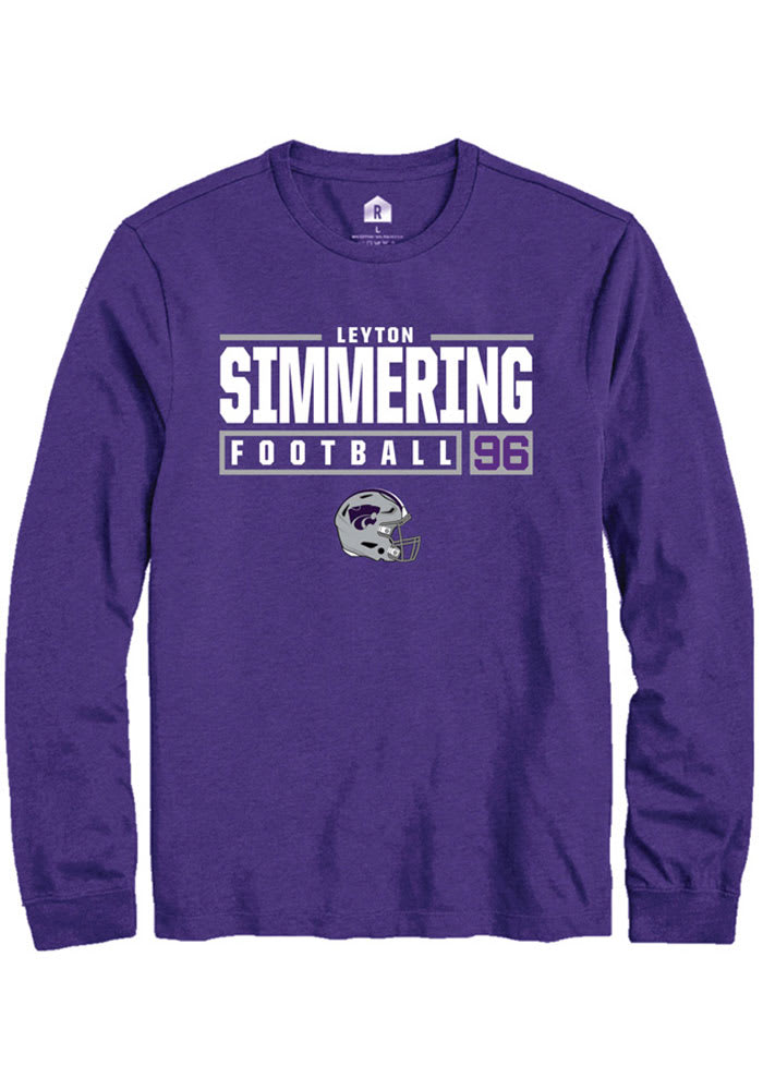 Leyton Simmering K-State Wildcats Purple Rally NIL Stacked Box Long Sleeve T Shirt