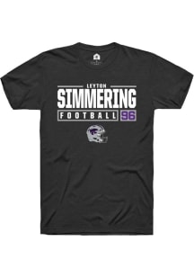 Leyton Simmering Black K-State Wildcats NIL Stacked Box Short Sleeve T Shirt